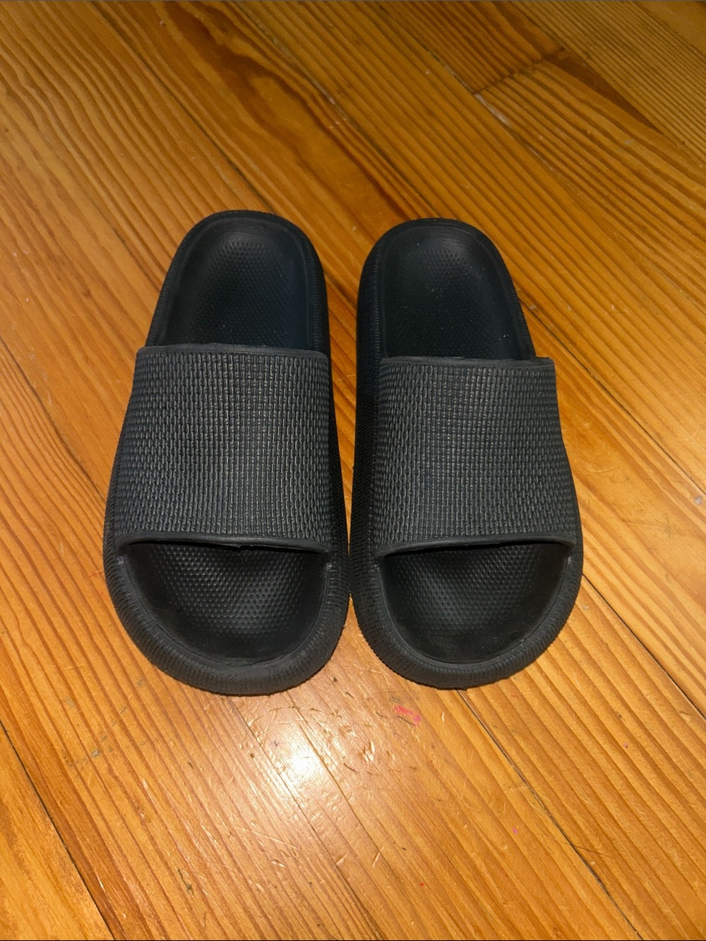 Black Slide Sandals - Minimal Slip-On